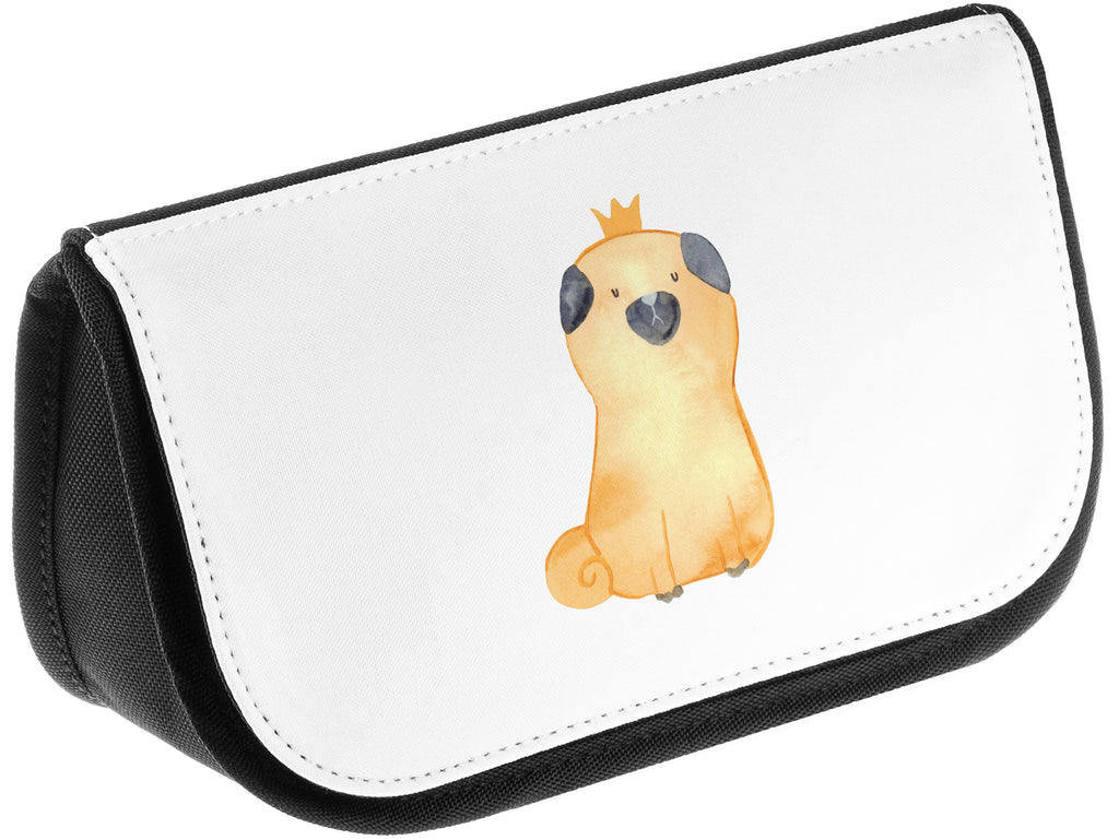 Kosmetiktasche Mops Krone Kosmetikbeutel, Kulturtasche, Kulturbeutel, Schminktasche, Make-Up Tasche, Hund, Hundemotiv, Haustier, Hunderasse, Tierliebhaber, Hundebesitzer, Sprüche, Mops, allergisch, kinderlos, Hausregel, Hundebesitzer. Spruch, lustig