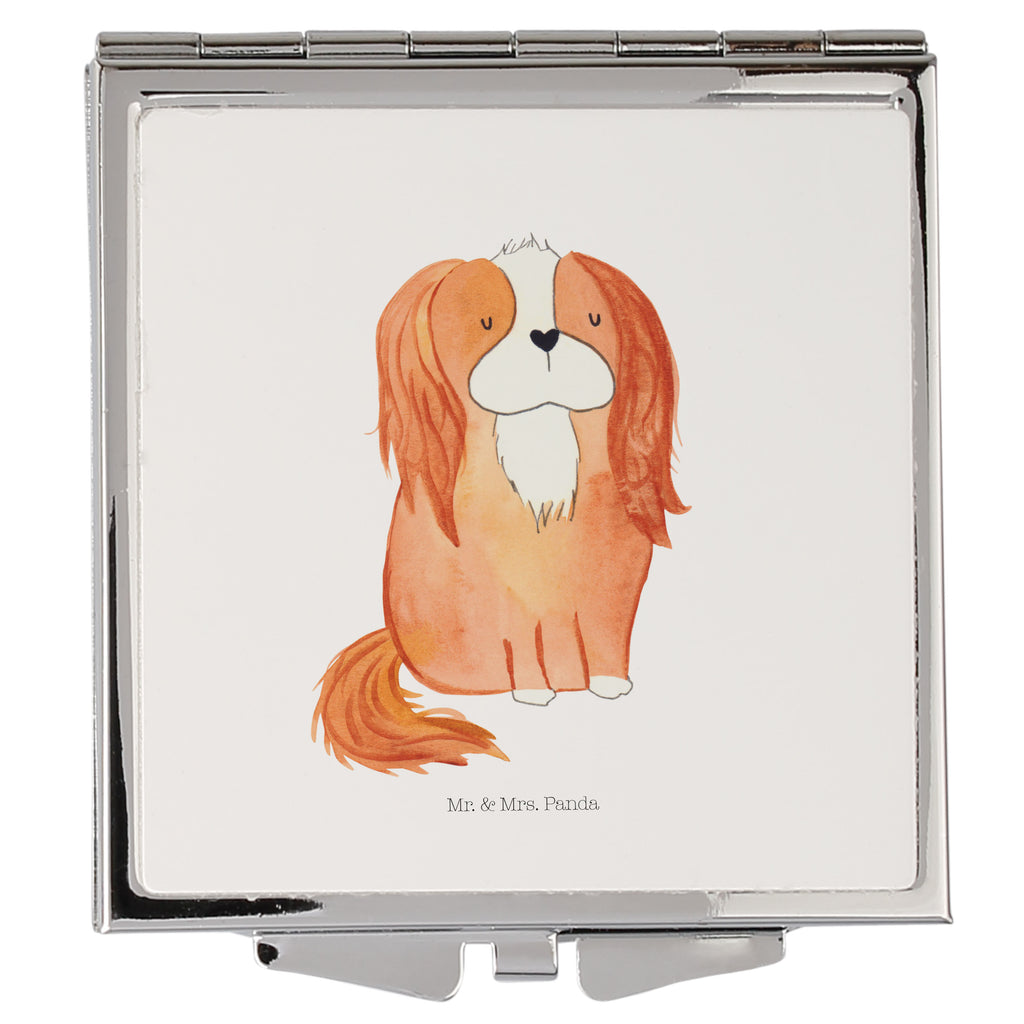 Handtaschenspiegel quadratisch Cavalier King Charles Spaniel Spiegel, Handtasche, Quadrat, silber, schminken, Schminkspiegel, Hund, Hundemotiv, Haustier, Hunderasse, Tierliebhaber, Hundebesitzer, Sprüche, Cavalier King Charles Spaniel, Cockerspaniel, Spaniel, Spruch, schönster Hund