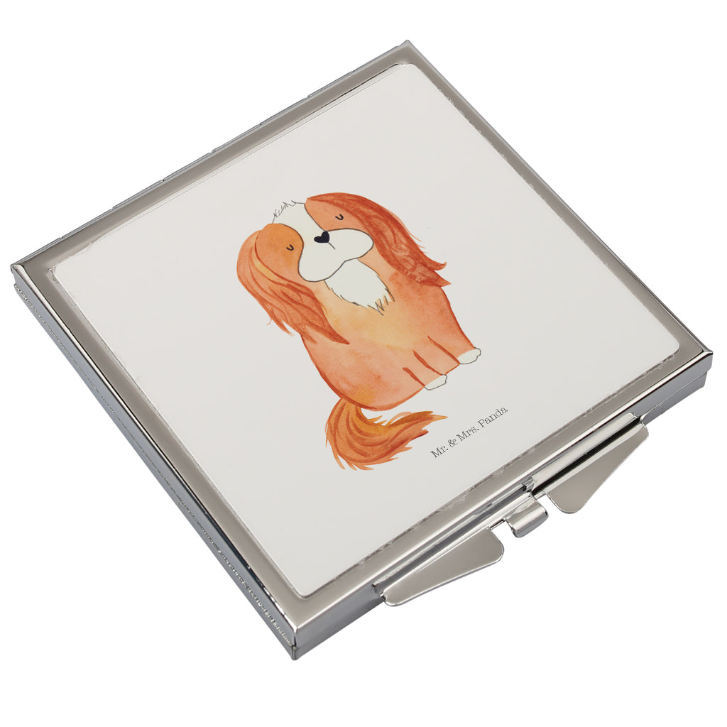 Handtaschenspiegel quadratisch Cavalier King Charles Spaniel Spiegel, Handtasche, Quadrat, silber, schminken, Schminkspiegel, Hund, Hundemotiv, Haustier, Hunderasse, Tierliebhaber, Hundebesitzer, Sprüche, Cavalier King Charles Spaniel, Cockerspaniel, Spaniel, Spruch, schönster Hund