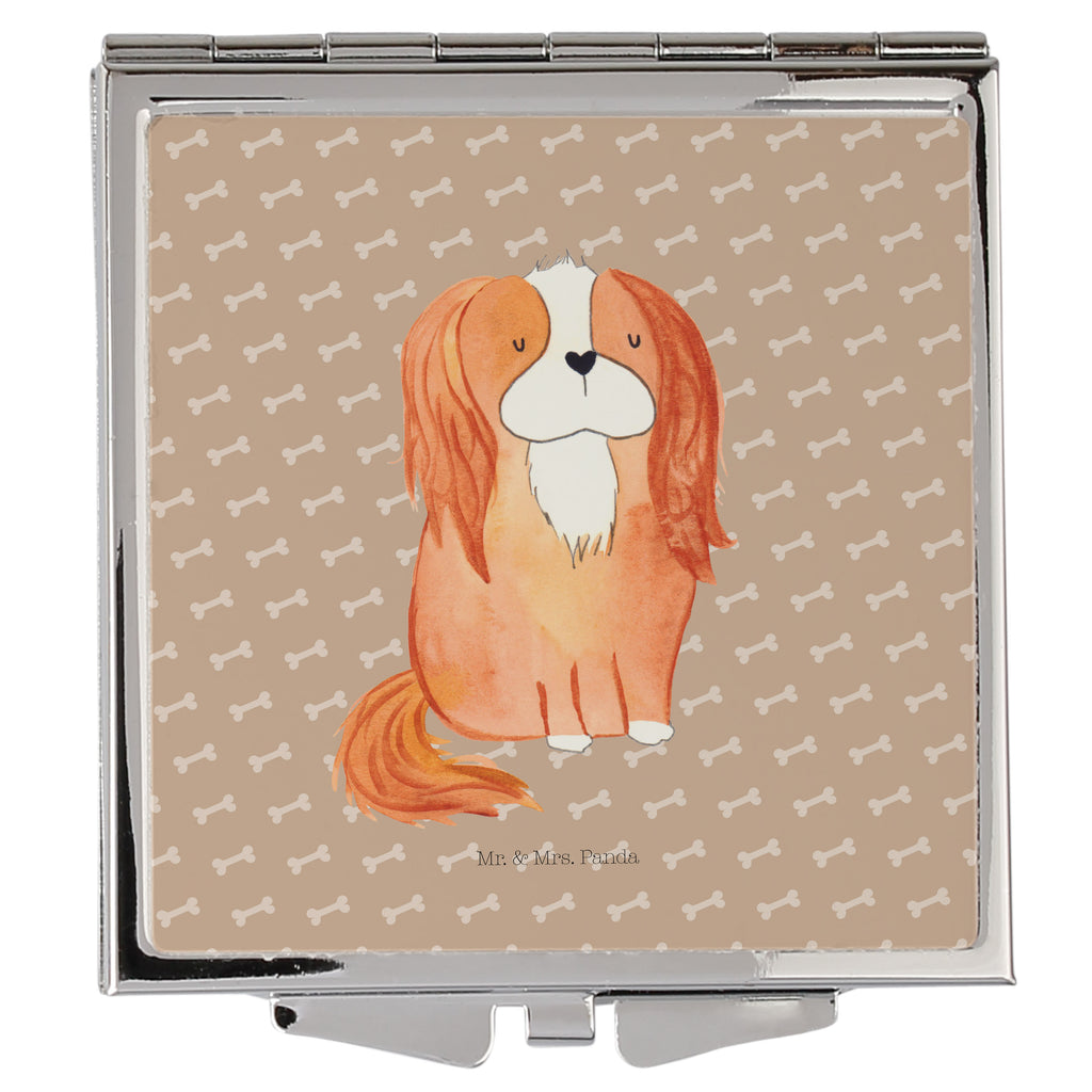 Handtaschenspiegel quadratisch Cavalier King Charles Spaniel Spiegel, Handtasche, Quadrat, silber, schminken, Schminkspiegel, Hund, Hundemotiv, Haustier, Hunderasse, Tierliebhaber, Hundebesitzer, Sprüche, Cavalier King Charles Spaniel, Cockerspaniel, Spaniel, Spruch, schönster Hund
