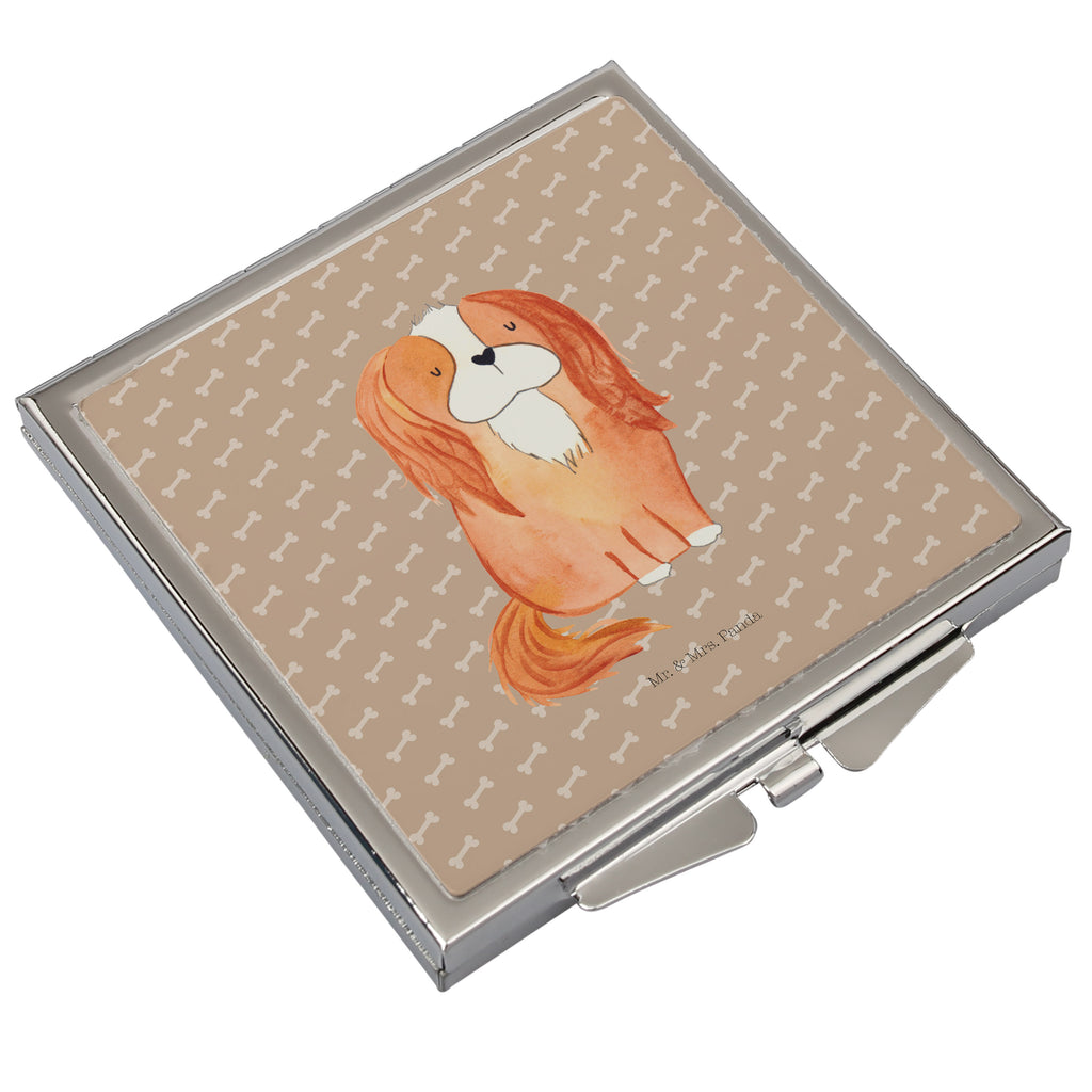 Handtaschenspiegel quadratisch Cavalier King Charles Spaniel Spiegel, Handtasche, Quadrat, silber, schminken, Schminkspiegel, Hund, Hundemotiv, Haustier, Hunderasse, Tierliebhaber, Hundebesitzer, Sprüche, Cavalier King Charles Spaniel, Cockerspaniel, Spaniel, Spruch, schönster Hund