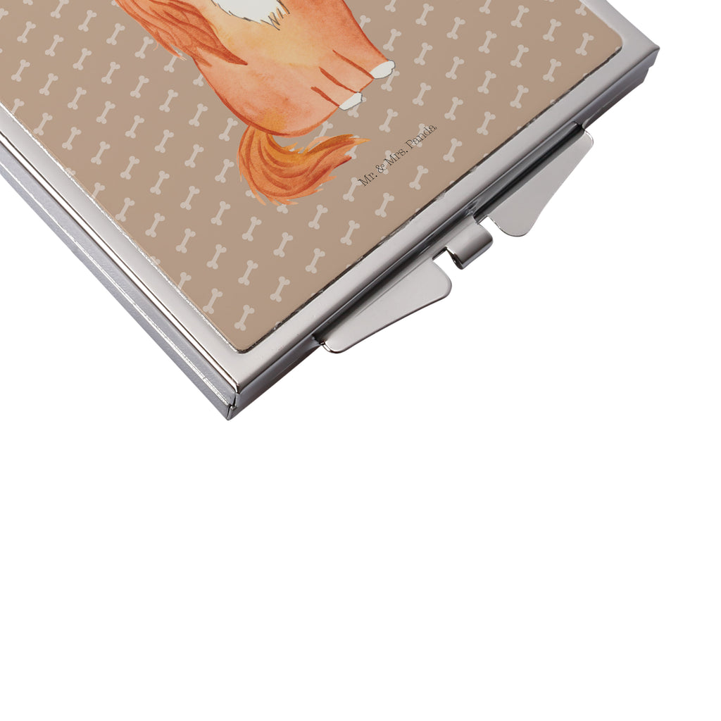 Handtaschenspiegel quadratisch Cavalier King Charles Spaniel Spiegel, Handtasche, Quadrat, silber, schminken, Schminkspiegel, Hund, Hundemotiv, Haustier, Hunderasse, Tierliebhaber, Hundebesitzer, Sprüche, Cavalier King Charles Spaniel, Cockerspaniel, Spaniel, Spruch, schönster Hund
