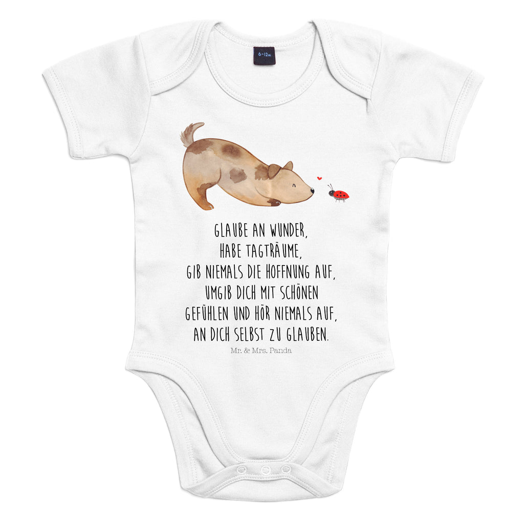 Organic Baby Body Hund Marienkäfer Babykleidung, Babystrampler, Strampler, Wickelbody, Baby Erstausstattung, Junge, Mädchen, Hund, Hundemotiv, Haustier, Hunderasse, Tierliebhaber, Hundebesitzer, Sprüche, Hunde, Hundespruch, Marienkäfer, Mischling, Mischlinghund