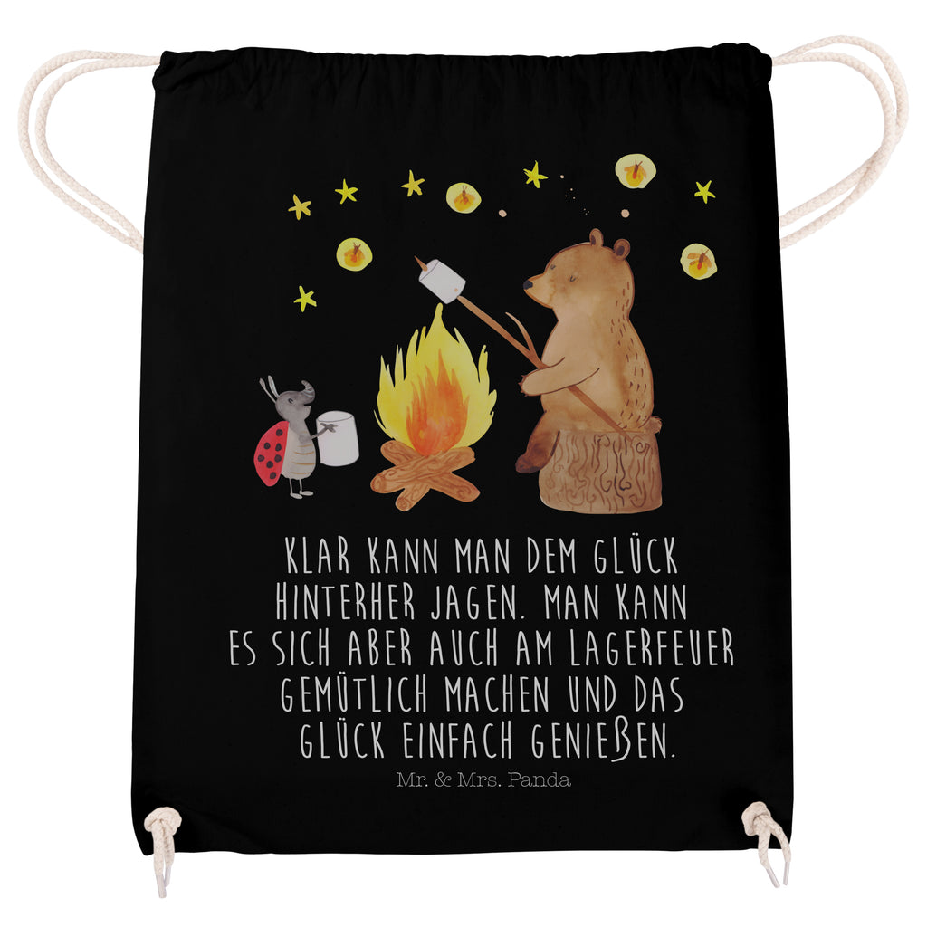 Sportbeutel Bär & Marienkäfer Lagerfeuer Turnbeutel, Beutel, Sporttasche, Tasche, Stoffbeutel, Bär, Teddy, Teddybär, Lagerfeuer