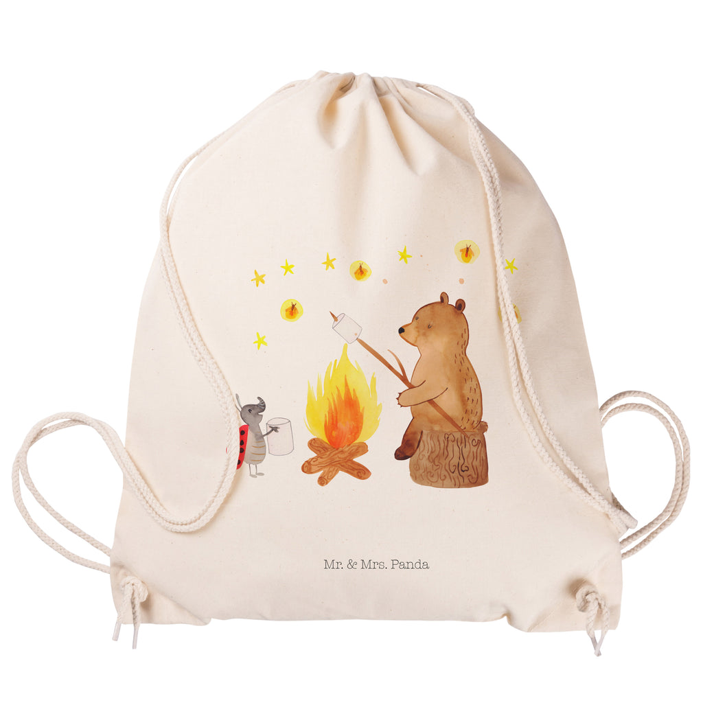 Sportbeutel Bär & Marienkäfer Lagerfeuer Turnbeutel, Beutel, Sporttasche, Tasche, Stoffbeutel, Bär, Teddy, Teddybär, Lagerfeuer