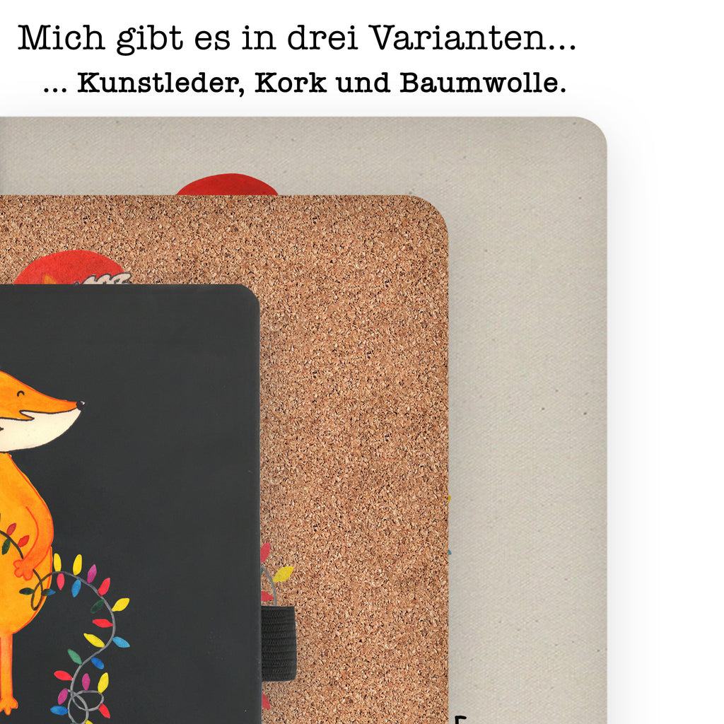 DIN A5 Baumwoll Notizbuch Fuchs Weihnachten Notizen, Eintragebuch, Tagebuch, Notizblock, Adressbuch, Journal, Kladde, Skizzenbuch, Notizheft, Schreibbuch, Schreibheft, Winter, Weihnachten, Weihnachtsdeko, Nikolaus, Advent, Heiligabend, Wintermotiv, Fuchs, Füchse, Spruch schön, Geschenk Weihnachten, Weihnachtsmann, Weihnachtszeit