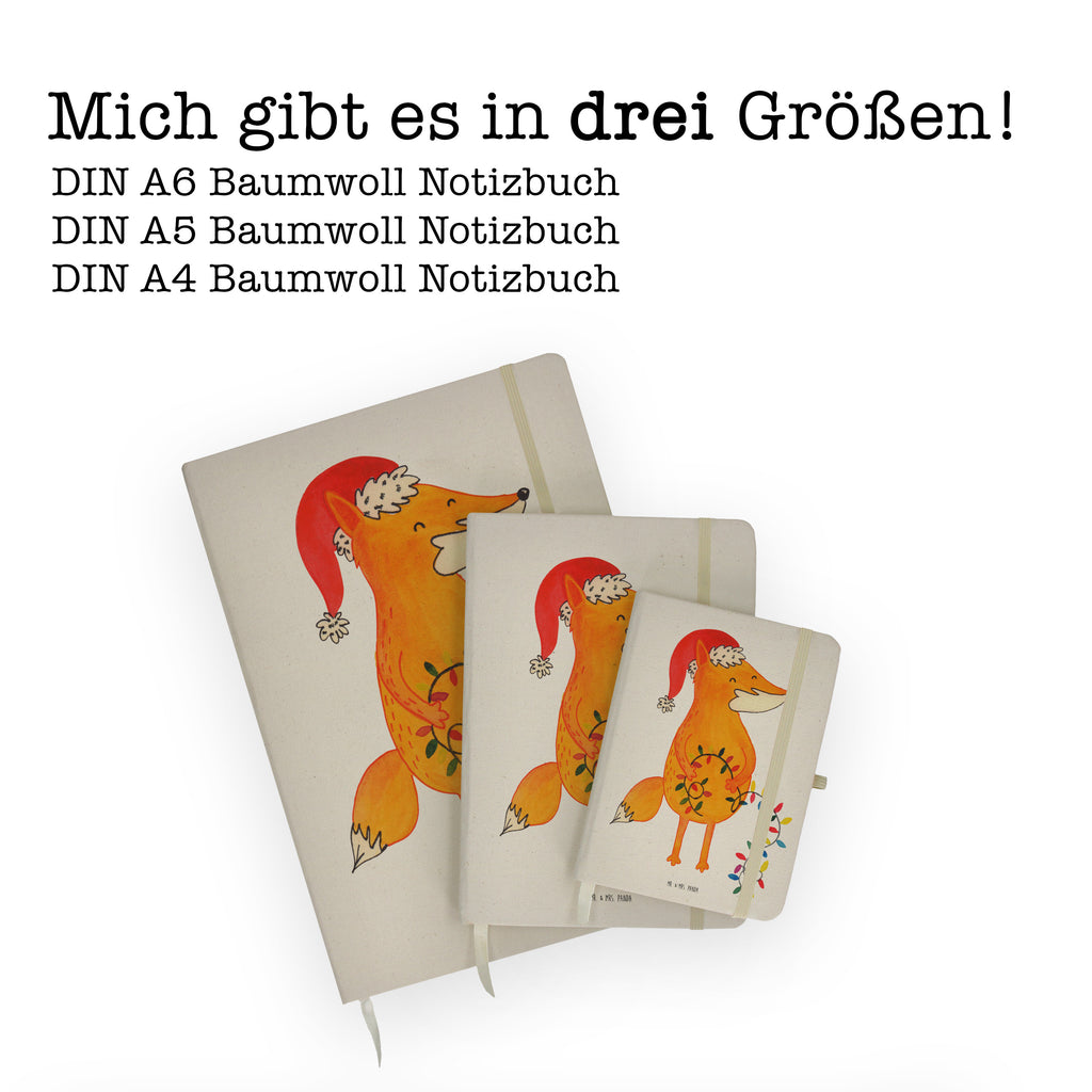 DIN A5 Baumwoll Notizbuch Fuchs Weihnachten Notizen, Eintragebuch, Tagebuch, Notizblock, Adressbuch, Journal, Kladde, Skizzenbuch, Notizheft, Schreibbuch, Schreibheft, Winter, Weihnachten, Weihnachtsdeko, Nikolaus, Advent, Heiligabend, Wintermotiv, Fuchs, Füchse, Spruch schön, Geschenk Weihnachten, Weihnachtsmann, Weihnachtszeit