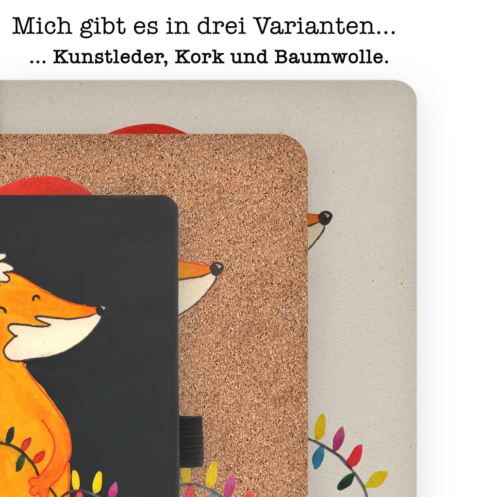 DIN A5 Baumwoll Notizbuch Fuchs Weihnachten Notizen, Eintragebuch, Tagebuch, Notizblock, Adressbuch, Journal, Kladde, Skizzenbuch, Notizheft, Schreibbuch, Schreibheft, Winter, Weihnachten, Weihnachtsdeko, Nikolaus, Advent, Heiligabend, Wintermotiv, Fuchs, Füchse, Spruch schön, Geschenk Weihnachten, Weihnachtsmann, Weihnachtszeit