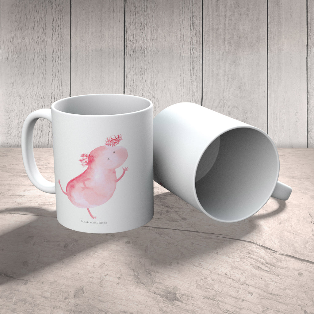Tasse Axolotl tanzt Axolotl, Axolot, Schwanzlurch, Lurch, Lurche, Dachschaden, Sterne, verrückt, Freundin, beste Freundin Becher, Kaffeetasse, Kaffeebecher, Tee, Frühstück, Büro  Axolotl, Molch