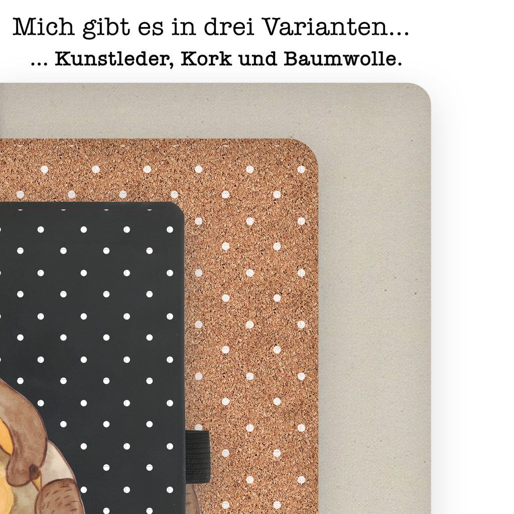DIN A4 Baumwoll Notizbuch Otter mit Kind Notizen, Eintragebuch, Tagebuch, Notizblock, Adressbuch, Journal, Kladde, Skizzenbuch, Notizheft, Schreibbuch, Schreibheft, Otter, Fischotter, Seeotter, Otter Seeotter See Otter
