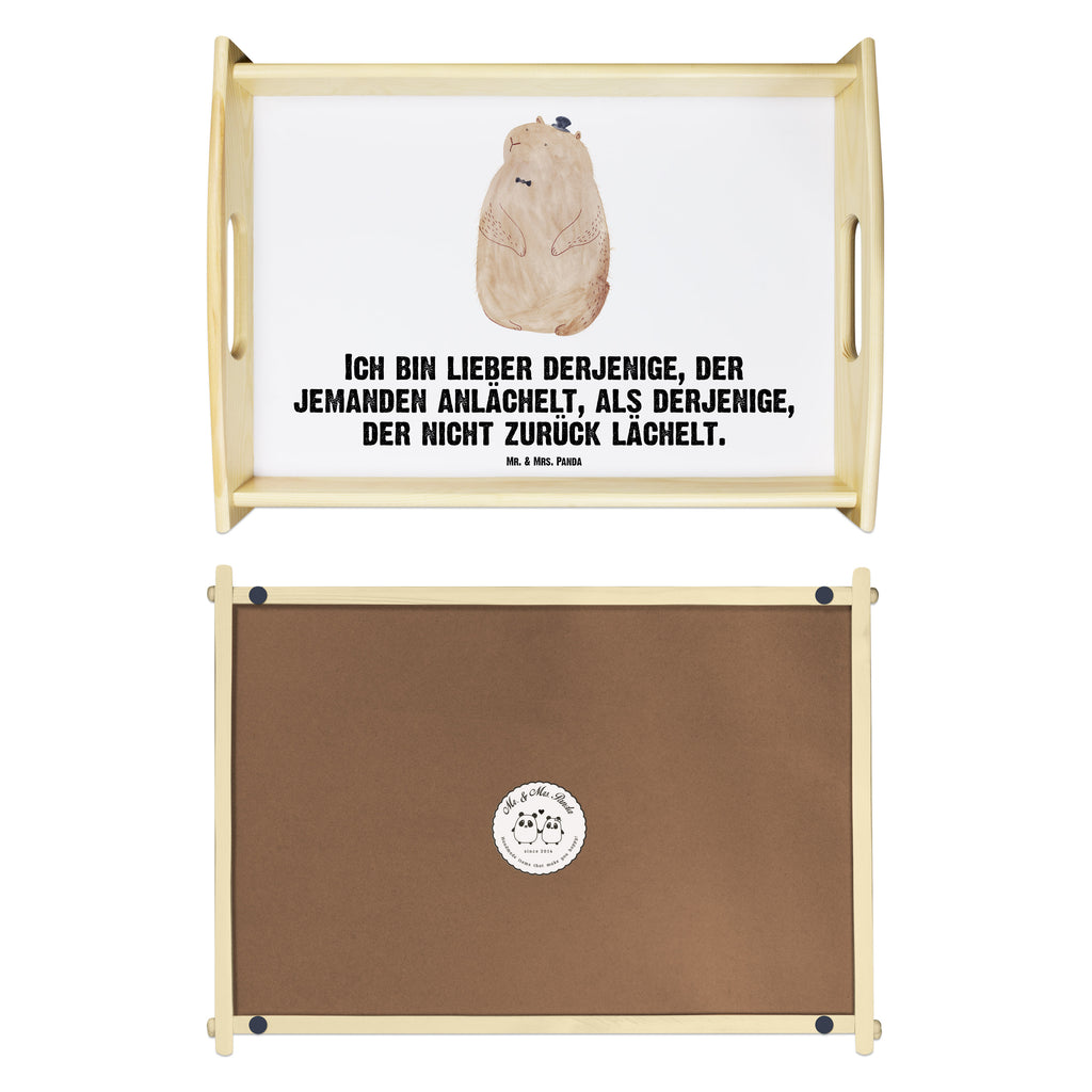 Serviertablett Murmeltier Tablett, Holztablett, Küchentablett, Dekotablett, Frühstückstablett, Tiermotive, Gute Laune, lustige Sprüche, Tiere, Murmeltier, Knigge, Fröhlichkeit, Freundlichkeit, Respekt, Anstand