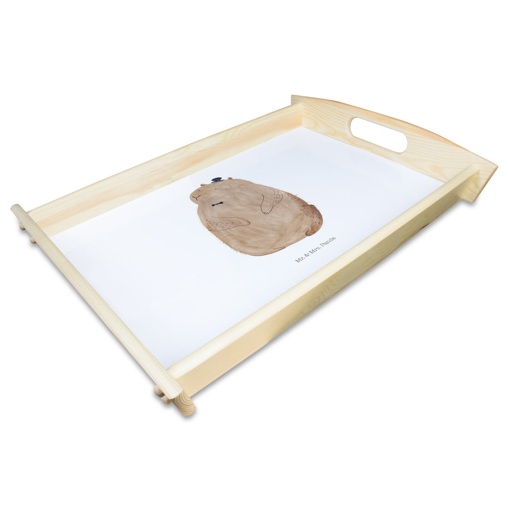 Serviertablett Murmeltier Tablett, Holztablett, Küchentablett, Dekotablett, Frühstückstablett, Tiermotive, Gute Laune, lustige Sprüche, Tiere, Murmeltier, Knigge, Fröhlichkeit, Freundlichkeit, Respekt, Anstand