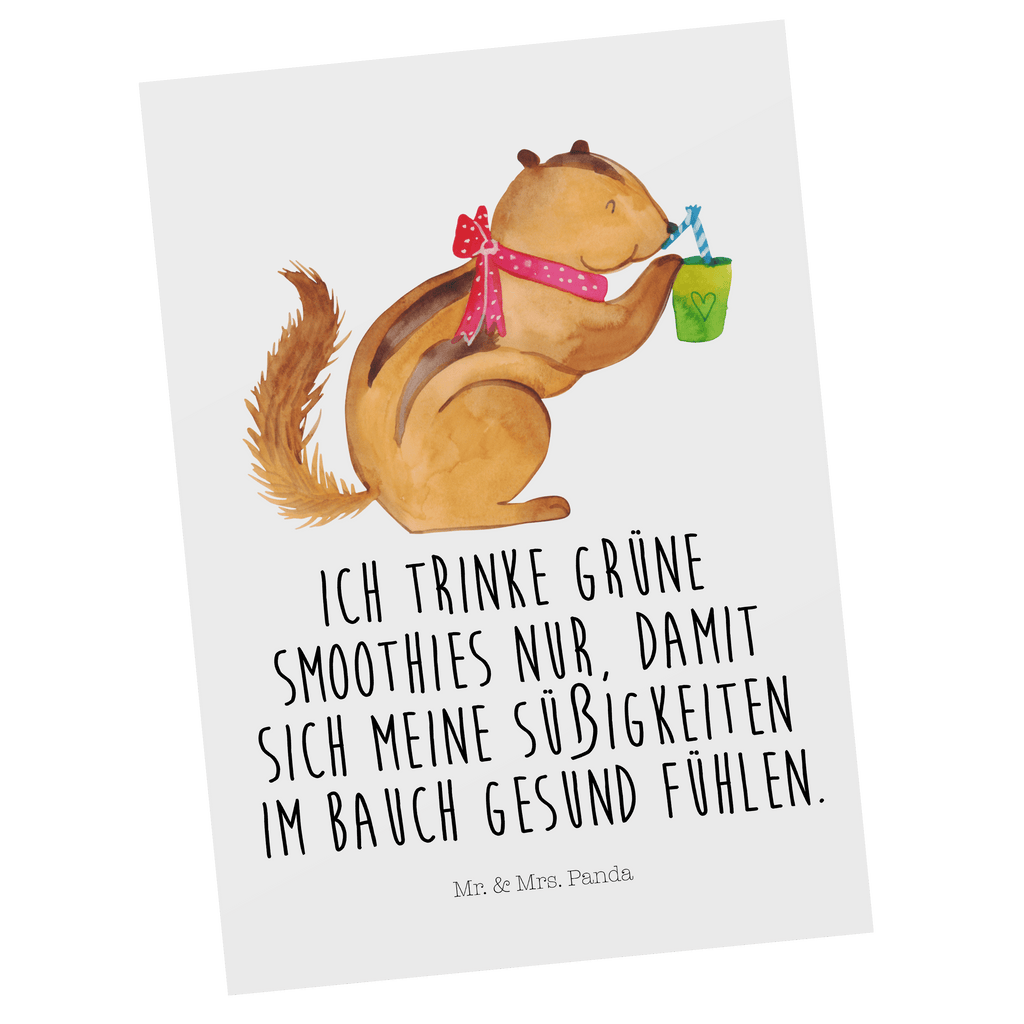 Postkarte Eichhörnchen Smoothie Geschenkkarte, Grußkarte, Karte, Einladung, Ansichtskarte, Geburtstagskarte, Einladungskarte, Dankeskarte, Tiermotive, Gute Laune, lustige Sprüche, Tiere, Green Smoothies, Diät, Abnehmen, Streifenhörnchen, Eichhörnchen