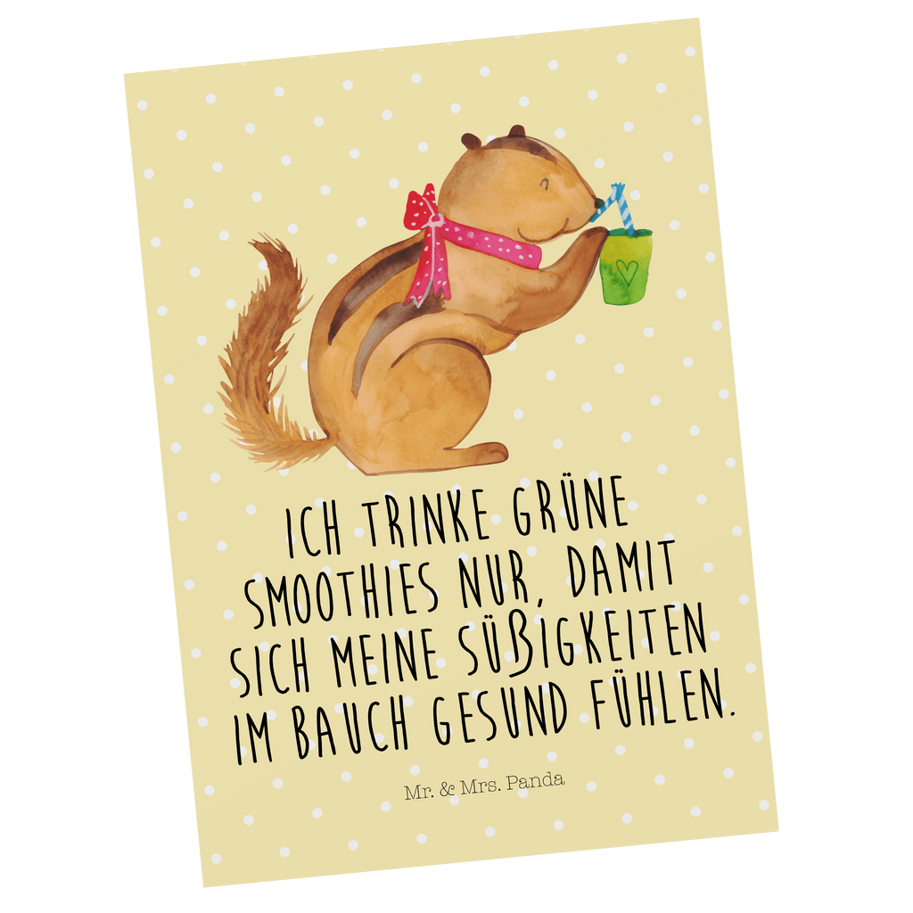 Postkarte Eichhörnchen Smoothie Geschenkkarte, Grußkarte, Karte, Einladung, Ansichtskarte, Geburtstagskarte, Einladungskarte, Dankeskarte, Tiermotive, Gute Laune, lustige Sprüche, Tiere, Green Smoothies, Diät, Abnehmen, Streifenhörnchen, Eichhörnchen