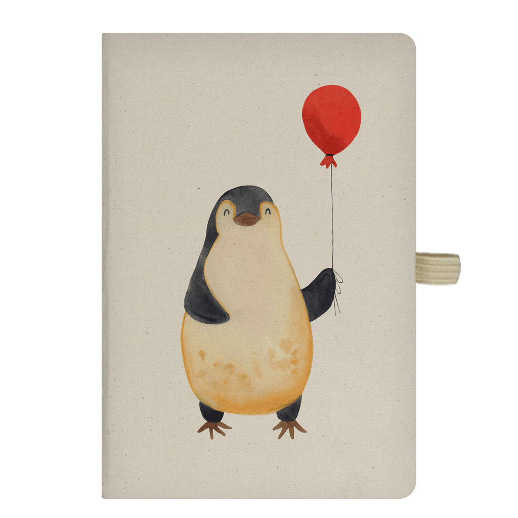 DIN A4 Baumwoll Notizbuch Pinguin Luftballon Notizen, Eintragebuch, Tagebuch, Notizblock, Adressbuch, Journal, Kladde, Skizzenbuch, Notizheft, Schreibbuch, Schreibheft, Pinguin, Pinguine, Luftballon, Tagträume, Lebenslust, Geschenk Freundin, Geschenkidee, beste Freundin, Motivation, Neustart, neues Leben, Liebe, Glück