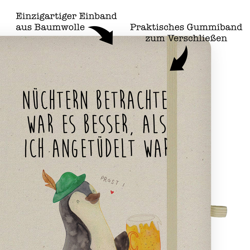 DIN A5 Baumwoll Notizbuch Pinguin Bier Notizen, Eintragebuch, Tagebuch, Notizblock, Adressbuch, Journal, Kladde, Skizzenbuch, Notizheft, Schreibbuch, Schreibheft, Pinguin, Pinguine, Bier, Oktoberfest