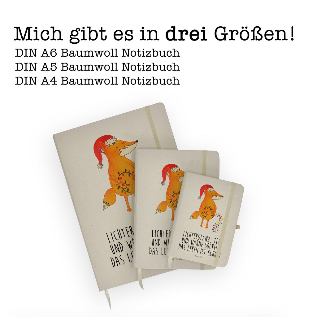 DIN A5 Baumwoll Notizbuch Fuchs Weihnachten Notizen, Eintragebuch, Tagebuch, Notizblock, Adressbuch, Journal, Kladde, Skizzenbuch, Notizheft, Schreibbuch, Schreibheft, Winter, Weihnachten, Weihnachtsdeko, Nikolaus, Advent, Heiligabend, Wintermotiv, Fuchs, Füchse, Spruch schön, Geschenk Weihnachten, Weihnachtsmann, Weihnachtszeit