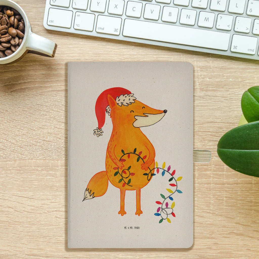 DIN A5 Baumwoll Notizbuch Fuchs Weihnachten Notizen, Eintragebuch, Tagebuch, Notizblock, Adressbuch, Journal, Kladde, Skizzenbuch, Notizheft, Schreibbuch, Schreibheft, Winter, Weihnachten, Weihnachtsdeko, Nikolaus, Advent, Heiligabend, Wintermotiv, Fuchs, Füchse, Spruch schön, Geschenk Weihnachten, Weihnachtsmann, Weihnachtszeit