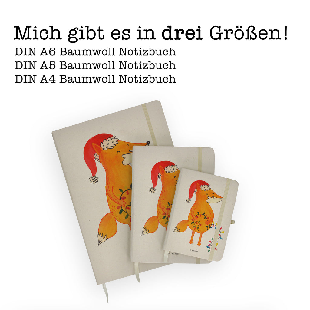 DIN A5 Baumwoll Notizbuch Fuchs Weihnachten Notizen, Eintragebuch, Tagebuch, Notizblock, Adressbuch, Journal, Kladde, Skizzenbuch, Notizheft, Schreibbuch, Schreibheft, Winter, Weihnachten, Weihnachtsdeko, Nikolaus, Advent, Heiligabend, Wintermotiv, Fuchs, Füchse, Spruch schön, Geschenk Weihnachten, Weihnachtsmann, Weihnachtszeit