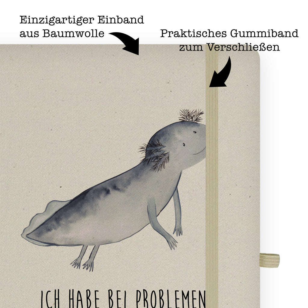 DIN A4 Baumwoll Notizbuch Axolotl schwimmt Notizen, Eintragebuch, Tagebuch, Notizblock, Adressbuch, Journal, Kladde, Skizzenbuch, Notizheft, Schreibbuch, Schreibheft, Axolotl, Molch, Axolot, Schwanzlurch, Lurch, Lurche, Problem, Probleme, Lösungen, Motivation