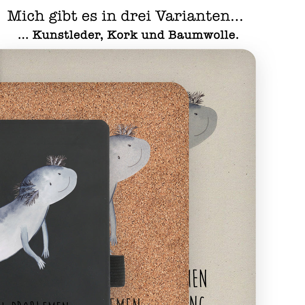 DIN A4 Baumwoll Notizbuch Axolotl schwimmt Notizen, Eintragebuch, Tagebuch, Notizblock, Adressbuch, Journal, Kladde, Skizzenbuch, Notizheft, Schreibbuch, Schreibheft, Axolotl, Molch, Axolot, Schwanzlurch, Lurch, Lurche, Problem, Probleme, Lösungen, Motivation