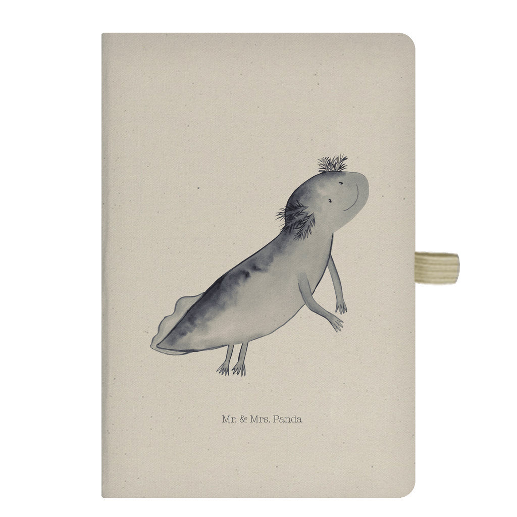 DIN A4 Baumwoll Notizbuch Axolotl schwimmt Notizen, Eintragebuch, Tagebuch, Notizblock, Adressbuch, Journal, Kladde, Skizzenbuch, Notizheft, Schreibbuch, Schreibheft, Axolotl, Molch, Axolot, Schwanzlurch, Lurch, Lurche, Problem, Probleme, Lösungen, Motivation