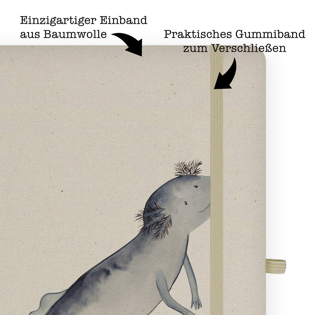 DIN A4 Baumwoll Notizbuch Axolotl schwimmt Notizen, Eintragebuch, Tagebuch, Notizblock, Adressbuch, Journal, Kladde, Skizzenbuch, Notizheft, Schreibbuch, Schreibheft, Axolotl, Molch, Axolot, Schwanzlurch, Lurch, Lurche, Problem, Probleme, Lösungen, Motivation