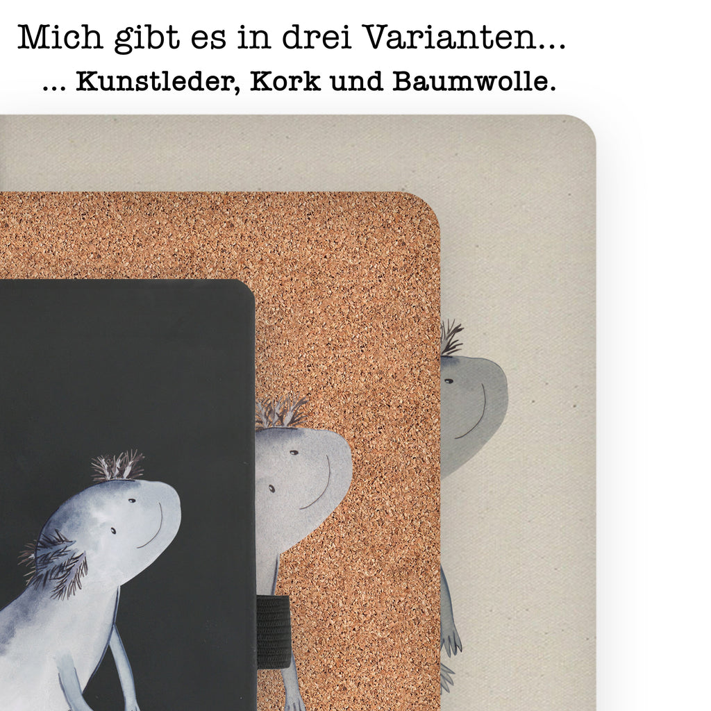 DIN A4 Baumwoll Notizbuch Axolotl schwimmt Notizen, Eintragebuch, Tagebuch, Notizblock, Adressbuch, Journal, Kladde, Skizzenbuch, Notizheft, Schreibbuch, Schreibheft, Axolotl, Molch, Axolot, Schwanzlurch, Lurch, Lurche, Problem, Probleme, Lösungen, Motivation