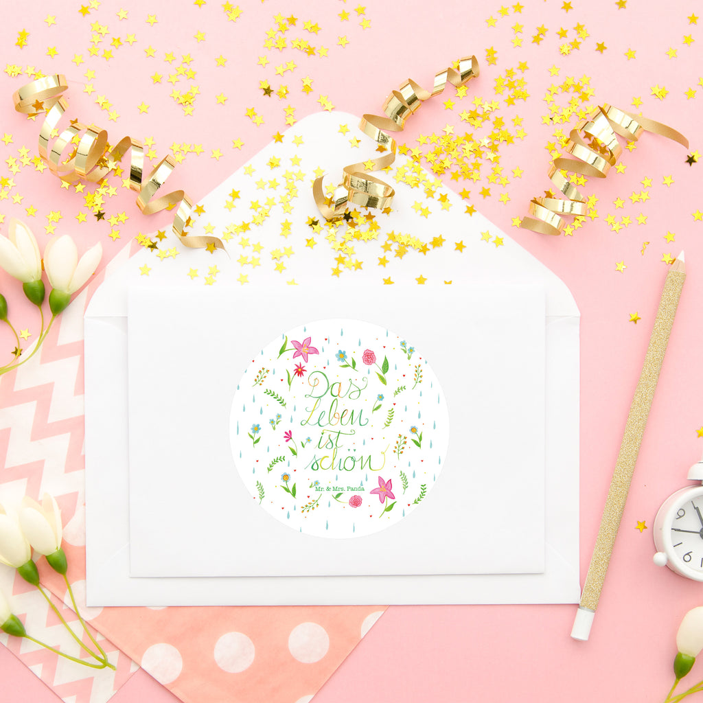 40mm Rund Aufkleber Blumen Das Leben ist schön Sticker, Aufkleber, Etikett, Blumen Deko, Frühlings Deko, Sommer Deko, Dekoration, positive Botschaft, Naturliebhaber, Outdoor, Natur, Abenteuer, Blumen, Blümchen, Das Leben ist schön, Spruch über das Leben, Motivation Spruch, fröhlich sein, glücklich sein