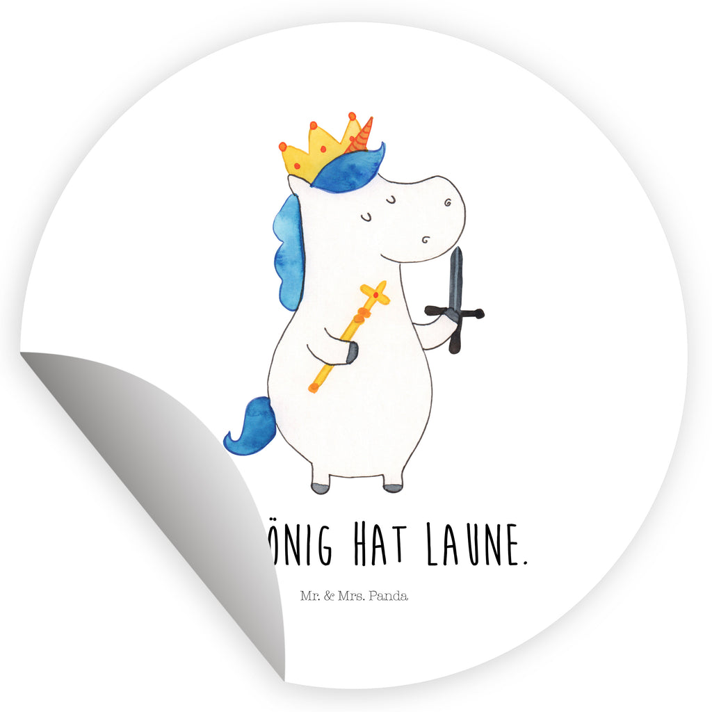80mm Rund Aufkleber Einhorn König mit Schwert Sticker, Aufkleber, Etikett, Einhorn, Einhörner, Einhorn Deko, Pegasus, Unicorn, König, Ritter, Mittelalter