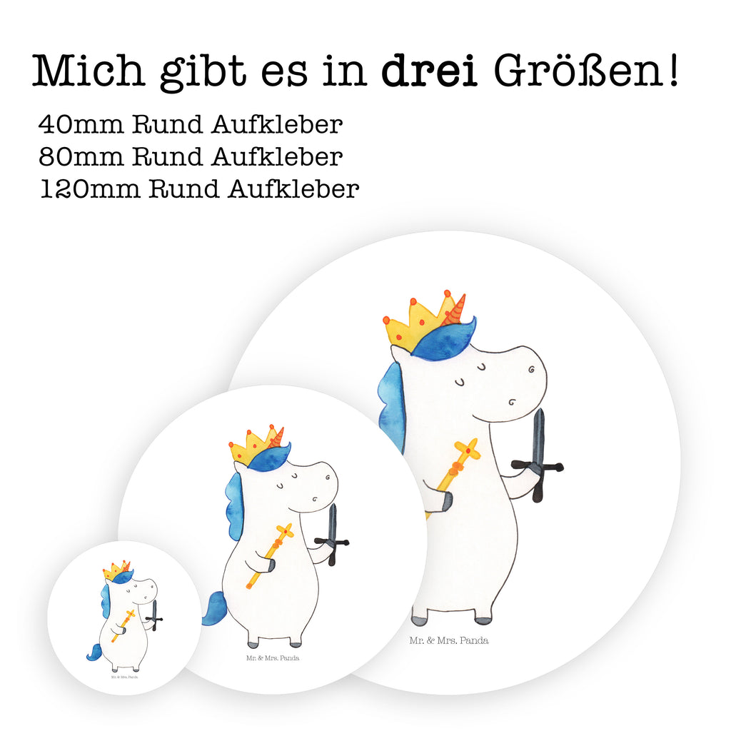 80mm Rund Aufkleber Einhorn König mit Schwert Sticker, Aufkleber, Etikett, Einhorn, Einhörner, Einhorn Deko, Pegasus, Unicorn, König, Ritter, Mittelalter