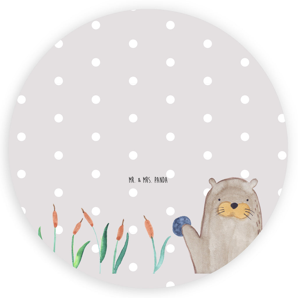 80mm Rund Aufkleber Otter mit Stein Sticker, Aufkleber, Etikett, Otter, Fischotter, Seeotter, Otter Seeotter See Otter