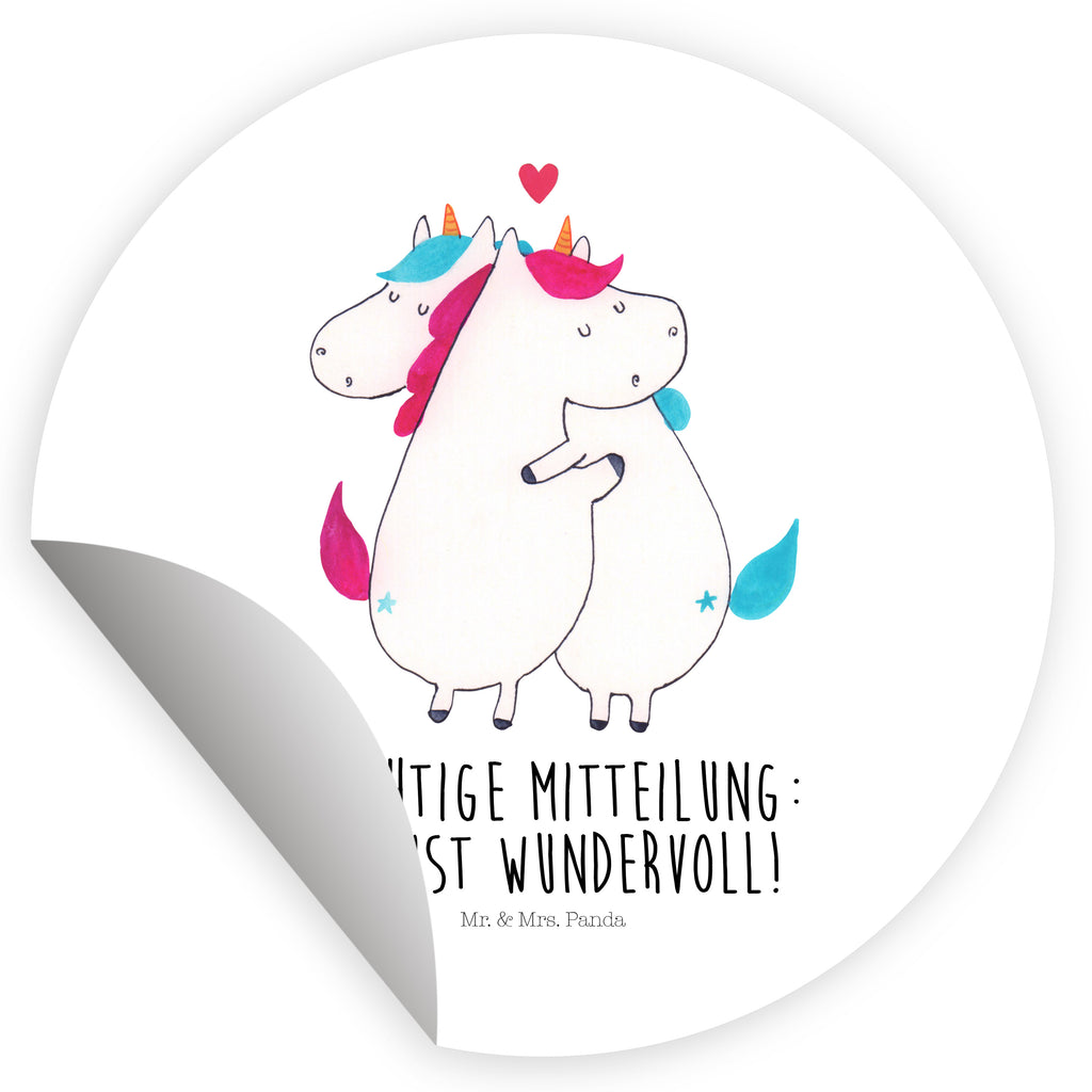 80mm Rund Aufkleber Einhorn Mitteilung Sticker, Aufkleber, Etikett, Einhorn, Einhörner, Einhorn Deko, Pegasus, Unicorn, Valentinstag, Valentine, Liebe, Geschenk, Partner, Ehe, lustig, witzig, Spruch