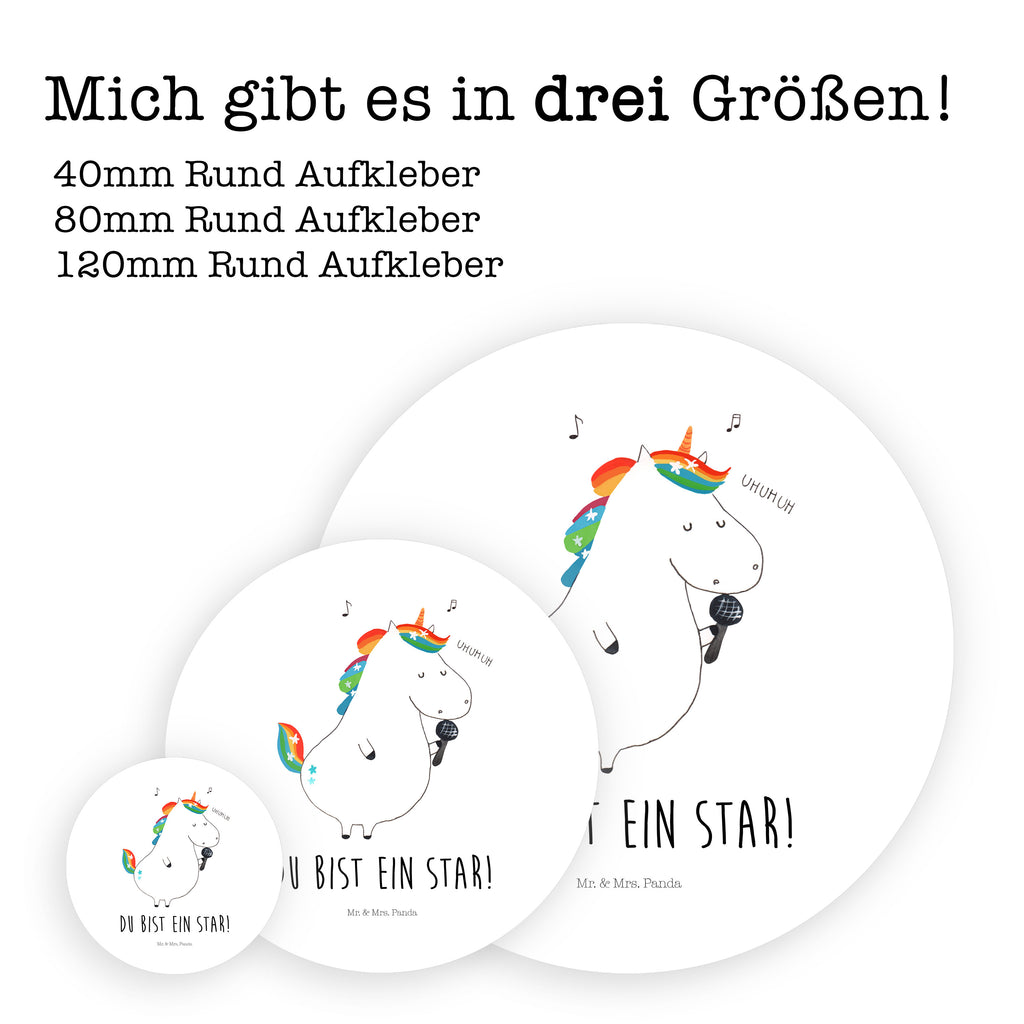 80mm Rund Aufkleber Einhorn Sänger Sticker, Aufkleber, Etikett, Einhorn, Einhörner, Einhorn Deko, Pegasus, Unicorn, Glitzer, Konfetti, Party, Geburtstag, Feier, Fest, Disco, Sängerin, Sänger, Freundin
