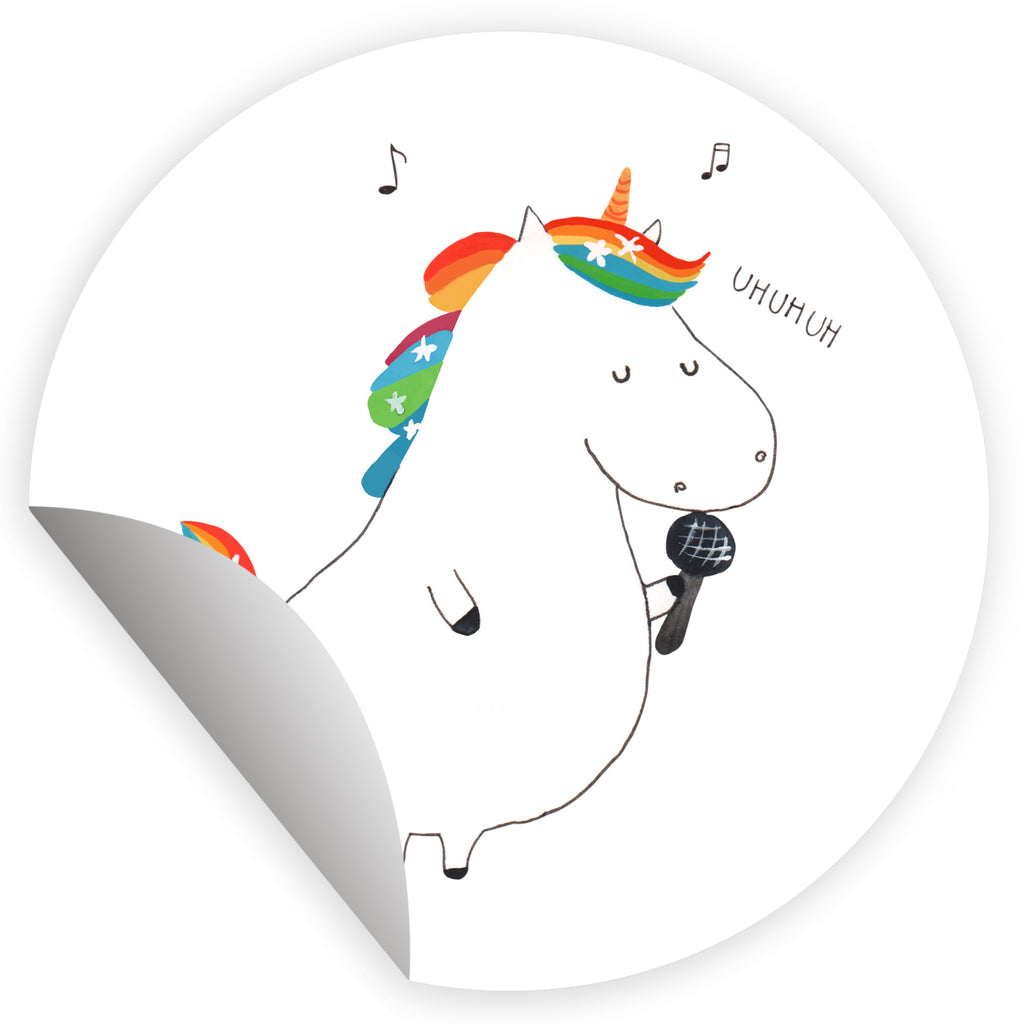 80mm Rund Aufkleber Einhorn Sänger Sticker, Aufkleber, Etikett, Einhorn, Einhörner, Einhorn Deko, Pegasus, Unicorn, Glitzer, Konfetti, Party, Geburtstag, Feier, Fest, Disco, Sängerin, Sänger, Freundin