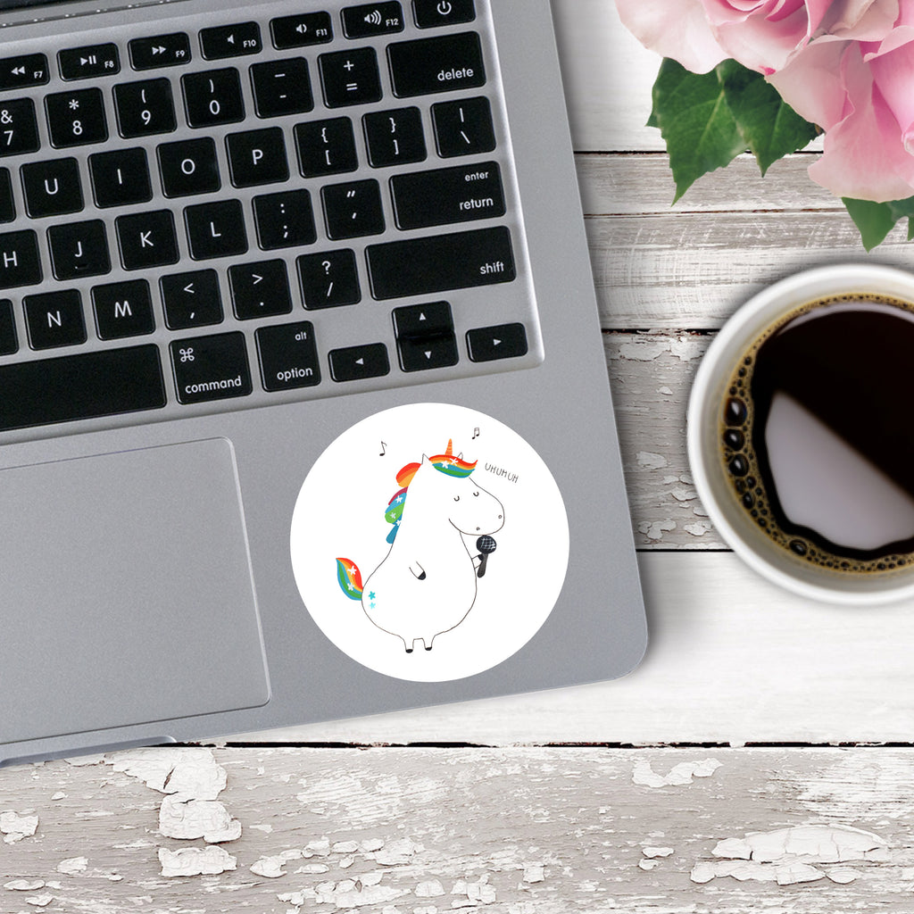 80mm Rund Aufkleber Einhorn Sänger Sticker, Aufkleber, Etikett, Einhorn, Einhörner, Einhorn Deko, Pegasus, Unicorn, Glitzer, Konfetti, Party, Geburtstag, Feier, Fest, Disco, Sängerin, Sänger, Freundin