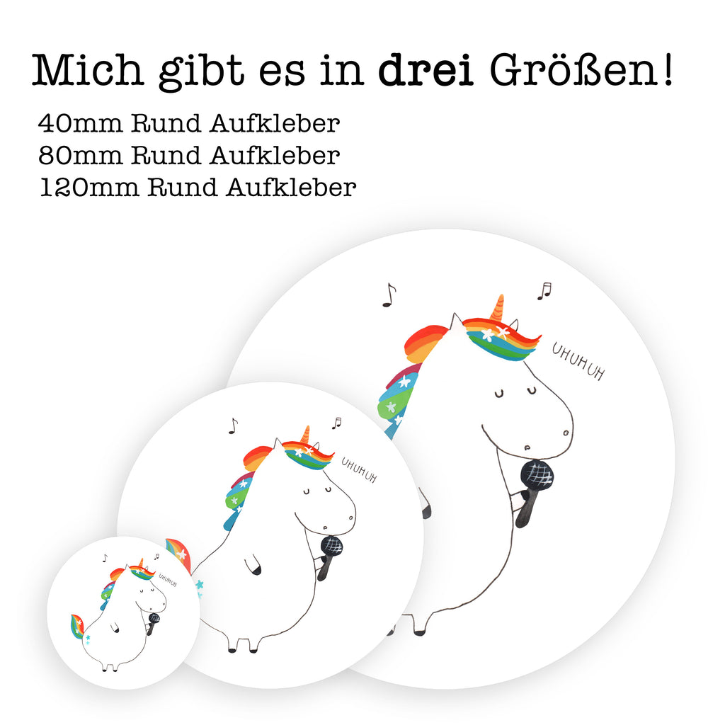 80mm Rund Aufkleber Einhorn Sänger Sticker, Aufkleber, Etikett, Einhorn, Einhörner, Einhorn Deko, Pegasus, Unicorn, Glitzer, Konfetti, Party, Geburtstag, Feier, Fest, Disco, Sängerin, Sänger, Freundin