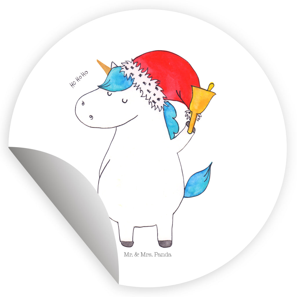 80mm Rund Aufkleber Einhorn Weihnachtsmann Sticker, Aufkleber, Etikett, Einhorn, Einhörner, Einhorn Deko, Pegasus, Unicorn, Gin, Schokolade, Schoki, Weihnachten, Weihnachtsmann, Nikolaus, Wunschzettel, Wunschliste, Feenstaub