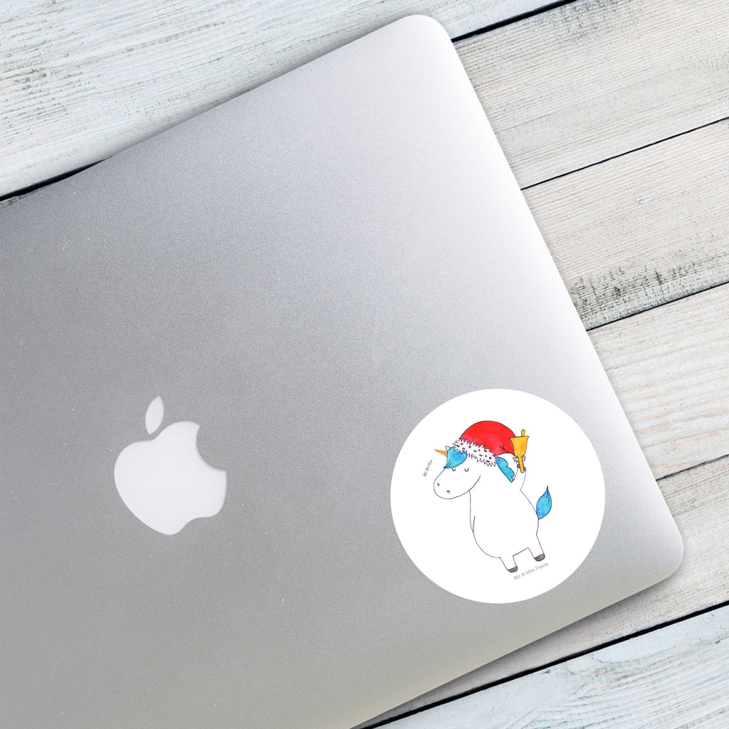 80mm Rund Aufkleber Einhorn Weihnachtsmann Sticker, Aufkleber, Etikett, Einhorn, Einhörner, Einhorn Deko, Pegasus, Unicorn, Gin, Schokolade, Schoki, Weihnachten, Weihnachtsmann, Nikolaus, Wunschzettel, Wunschliste, Feenstaub