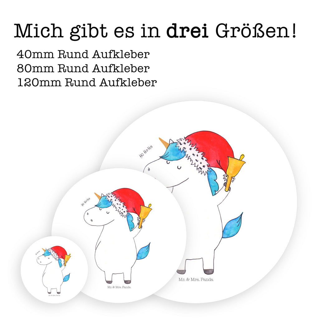 80mm Rund Aufkleber Einhorn Weihnachtsmann Sticker, Aufkleber, Etikett, Einhorn, Einhörner, Einhorn Deko, Pegasus, Unicorn, Gin, Schokolade, Schoki, Weihnachten, Weihnachtsmann, Nikolaus, Wunschzettel, Wunschliste, Feenstaub