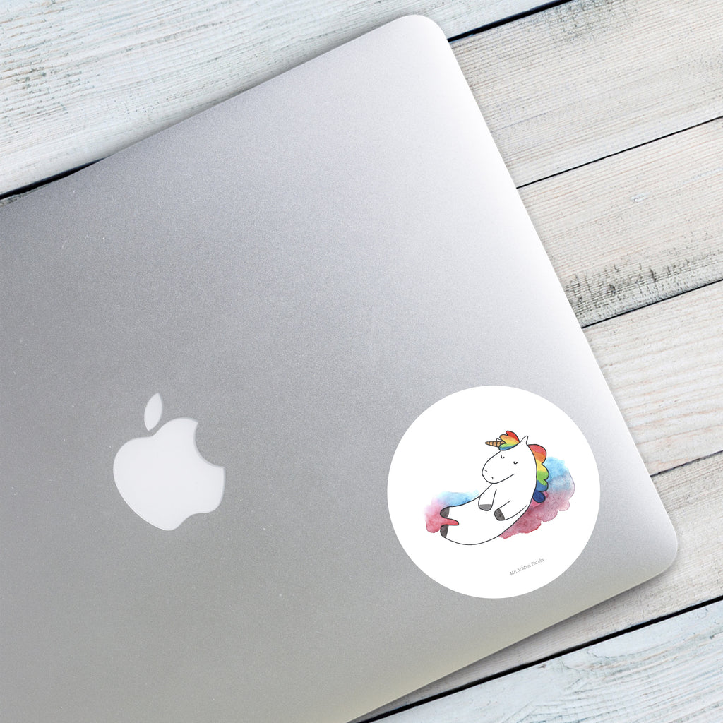 80mm Rund Aufkleber Einhorn Wolke 7 Sticker, Aufkleber, Etikett, Einhorn, Einhörner, Einhorn Deko, Pegasus, Unicorn, verliebt, Menschen, witzig, lustig, Geschenk, Glaube, Realität, Lächeln