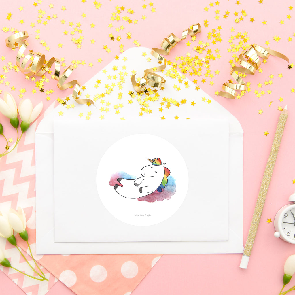 80mm Rund Aufkleber Einhorn Wolke 7 Sticker, Aufkleber, Etikett, Einhorn, Einhörner, Einhorn Deko, Pegasus, Unicorn, verliebt, Menschen, witzig, lustig, Geschenk, Glaube, Realität, Lächeln