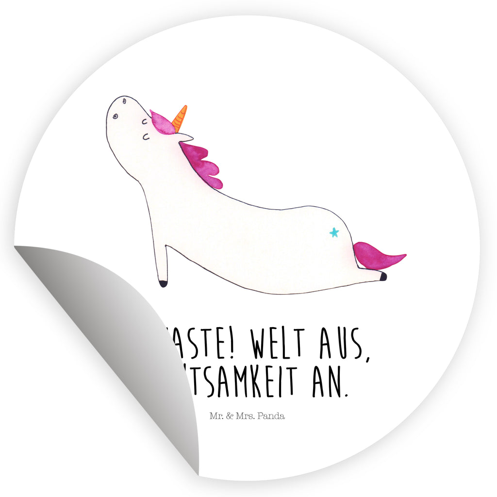 80mm Rund Aufkleber Einhorn Yoga Sticker, Aufkleber, Etikett, Einhorn, Einhörner, Einhorn Deko, Pegasus, Unicorn, Yoga, Namaste, Achtsamkeit, Entspannung, Joga, Yogamatte, Sport, lustig, witzig, süß