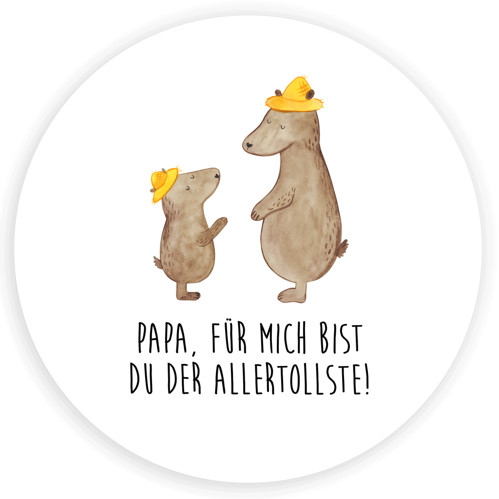 80mm Rund Aufkleber Bären mit Hut Sticker, Aufkleber, Etikett, Familie, Vatertag, Muttertag, Bruder, Schwester, Mama, Papa, Oma, Opa, Bär, Bären, Vater, Papi, Paps, Dad, Daddy, Lieblingsmensch, Sohn, Söhne, Kind, Kinder, Vater-Sohn, Family, Vorbild