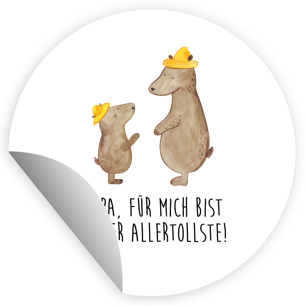 80mm Rund Aufkleber Bären mit Hut Sticker, Aufkleber, Etikett, Familie, Vatertag, Muttertag, Bruder, Schwester, Mama, Papa, Oma, Opa, Bär, Bären, Vater, Papi, Paps, Dad, Daddy, Lieblingsmensch, Sohn, Söhne, Kind, Kinder, Vater-Sohn, Family, Vorbild