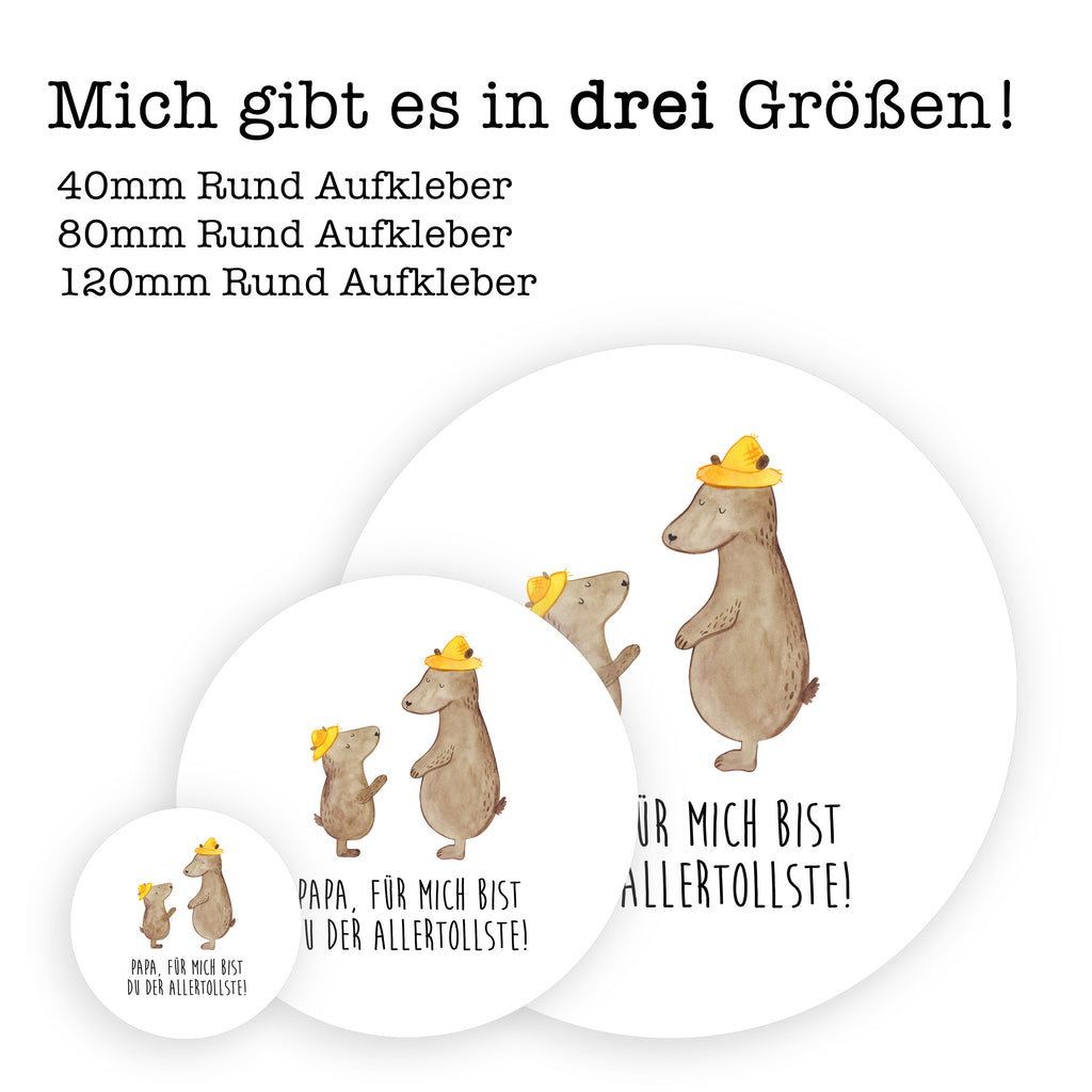 80mm Rund Aufkleber Bären mit Hut Sticker, Aufkleber, Etikett, Familie, Vatertag, Muttertag, Bruder, Schwester, Mama, Papa, Oma, Opa, Bär, Bären, Vater, Papi, Paps, Dad, Daddy, Lieblingsmensch, Sohn, Söhne, Kind, Kinder, Vater-Sohn, Family, Vorbild