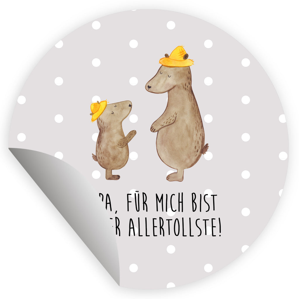 80mm Rund Aufkleber Bären mit Hut Sticker, Aufkleber, Etikett, Familie, Vatertag, Muttertag, Bruder, Schwester, Mama, Papa, Oma, Opa, Bär, Bären, Vater, Papi, Paps, Dad, Daddy, Lieblingsmensch, Sohn, Söhne, Kind, Kinder, Vater-Sohn, Family, Vorbild