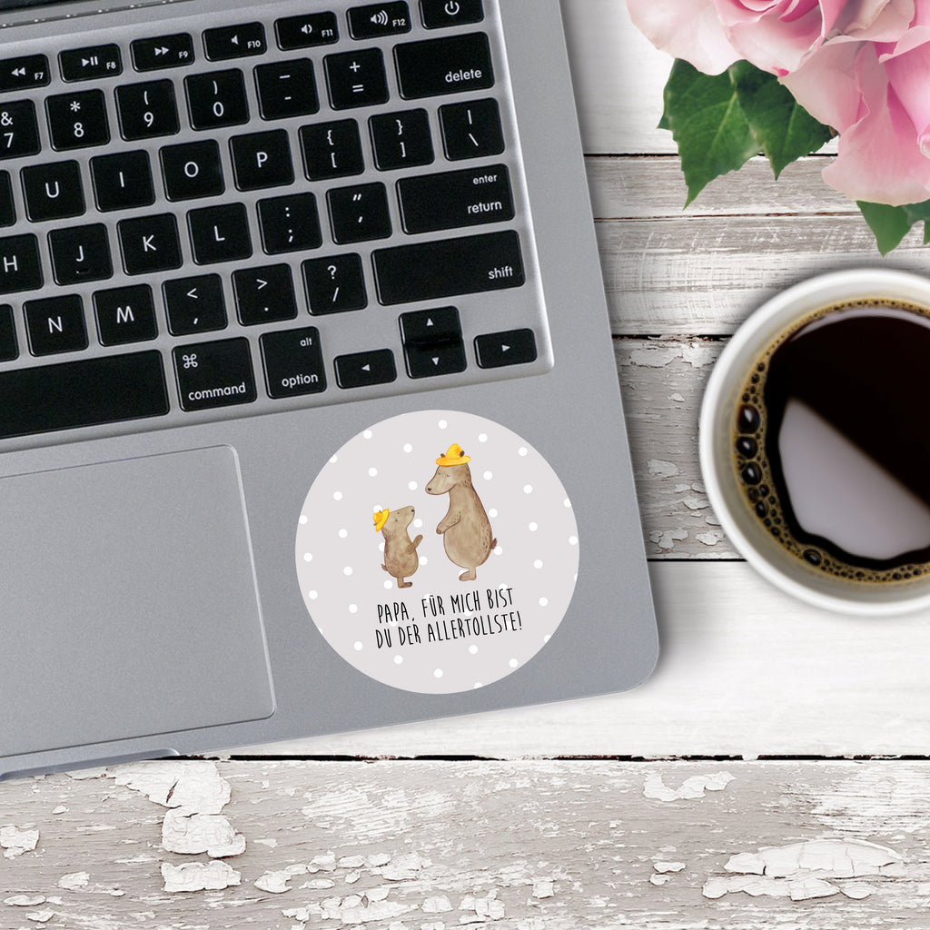 80mm Rund Aufkleber Bären mit Hut Sticker, Aufkleber, Etikett, Familie, Vatertag, Muttertag, Bruder, Schwester, Mama, Papa, Oma, Opa, Bär, Bären, Vater, Papi, Paps, Dad, Daddy, Lieblingsmensch, Sohn, Söhne, Kind, Kinder, Vater-Sohn, Family, Vorbild