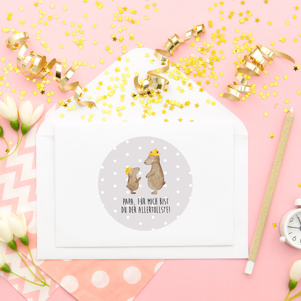 80mm Rund Aufkleber Bären mit Hut Sticker, Aufkleber, Etikett, Familie, Vatertag, Muttertag, Bruder, Schwester, Mama, Papa, Oma, Opa, Bär, Bären, Vater, Papi, Paps, Dad, Daddy, Lieblingsmensch, Sohn, Söhne, Kind, Kinder, Vater-Sohn, Family, Vorbild