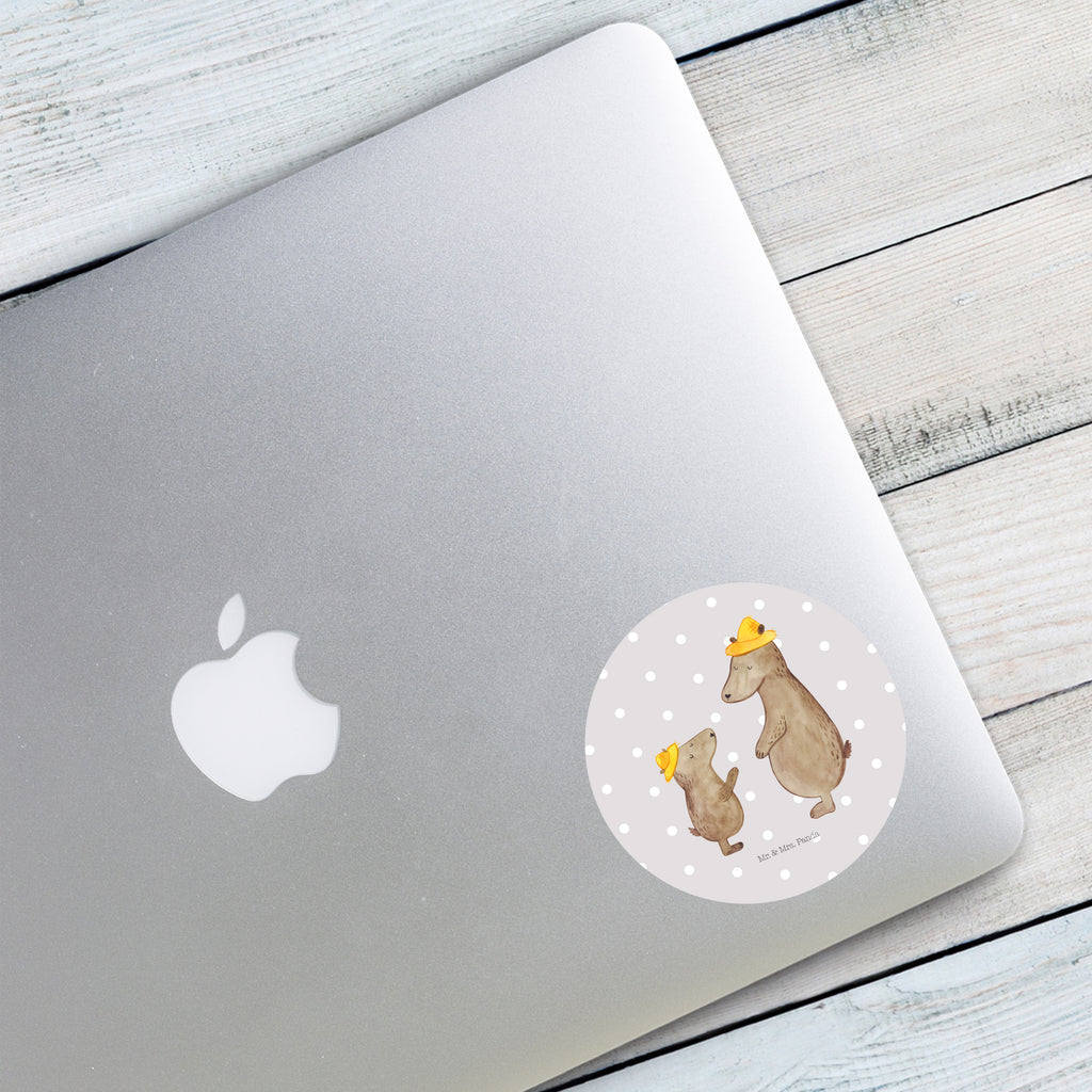 80mm Rund Aufkleber Bären mit Hut Sticker, Aufkleber, Etikett, Familie, Vatertag, Muttertag, Bruder, Schwester, Mama, Papa, Oma, Opa, Bär, Bären, Vater, Papi, Paps, Dad, Daddy, Lieblingsmensch, Sohn, Söhne, Kind, Kinder, Vater-Sohn, Family, Vorbild